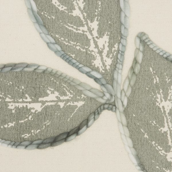 Floral Handcrafted Sage Accent Throw Pillow - Image 4