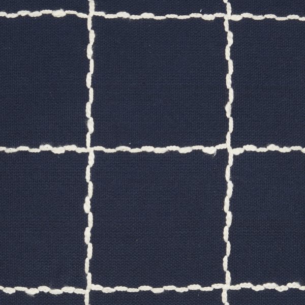 Boho Handcrafted Navy Accent Throw Pillow - Image 4