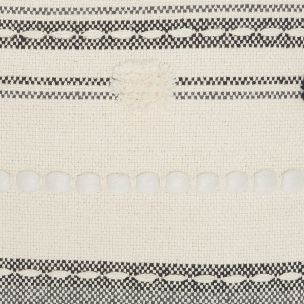 Boho Handcrafted Black Ivory Accent Throw Pillow - Image 4