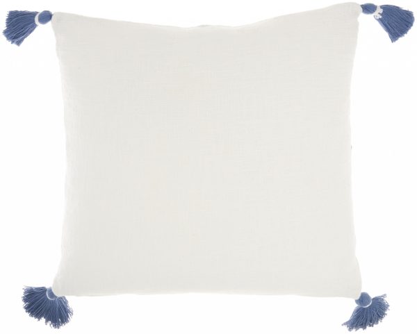 Boho Blue Cotton Accent Throw Pillow - Image 2