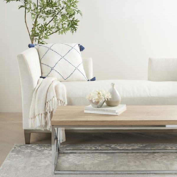 Boho Blue Cotton Accent Throw Pillow - Image 3