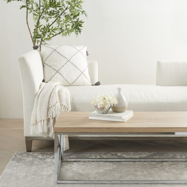 Boho Grey Cotton Accent Throw Pillow - Image 3