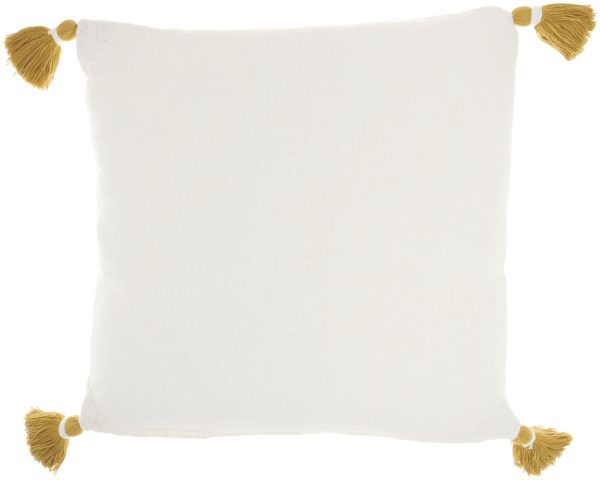 Boho Mustard Cotton Accent Throw Pillow - Image 2