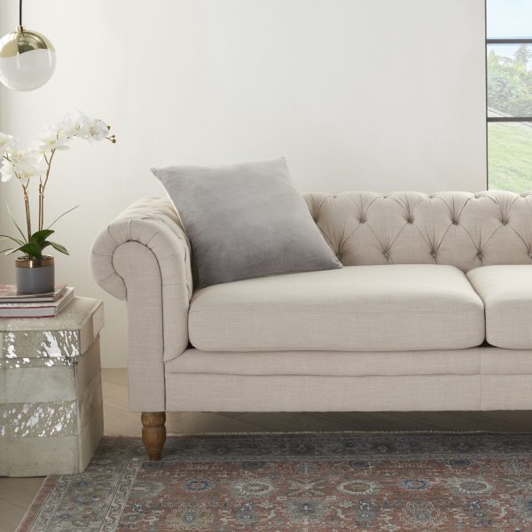 Gray Soft Velvet Accent Throw Pillow - Image 3