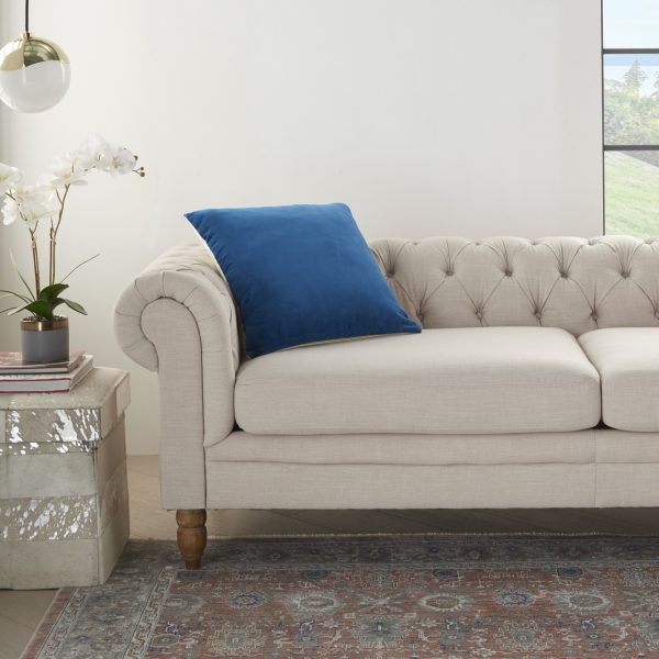 Navy Soft Velvet Accent Throw Pillow - Image 3