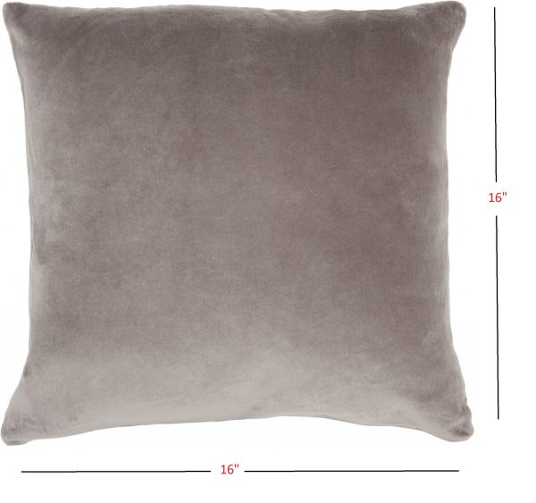 Taupe Velvet Modern Throw Pillow - Image 4