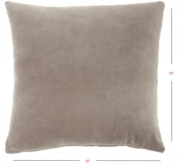 Taupe Soft Velvet Accent Throw Pillow - Image 5