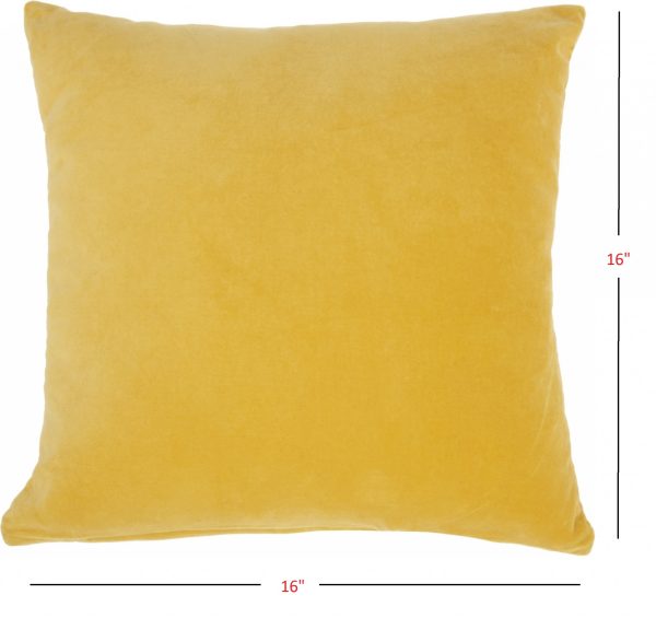 Yellow Velvet Modern Throw Pillow - Image 4