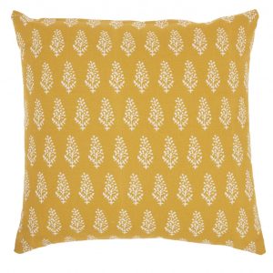 18" Yellow and White Coral Reef Pattern Throw Pillow