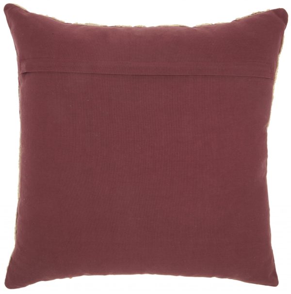 Contemporary Handcrafted Maroon Accent Throw Pillow - Image 2