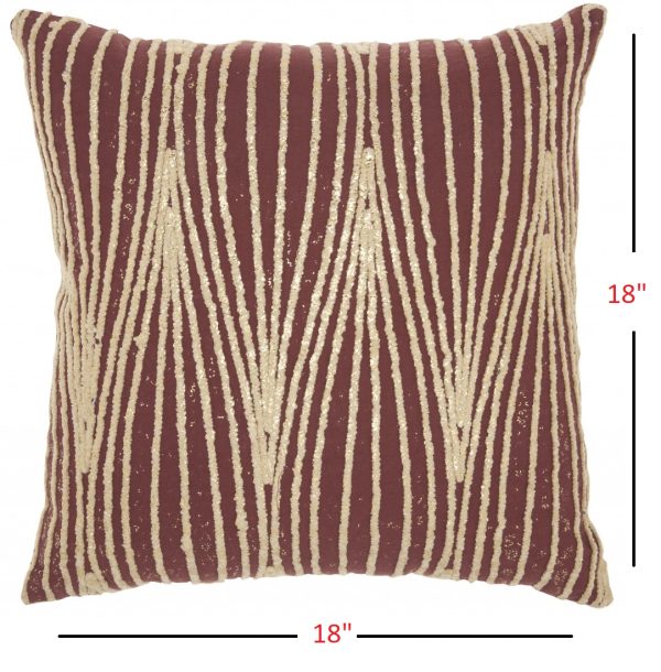 Contemporary Handcrafted Maroon Accent Throw Pillow - Image 5