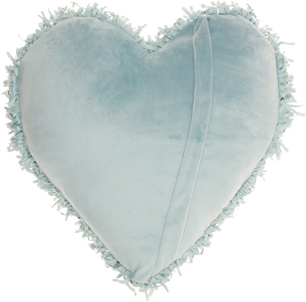 Heart Shaped Celadon Shag Accent Pillow - Image 2