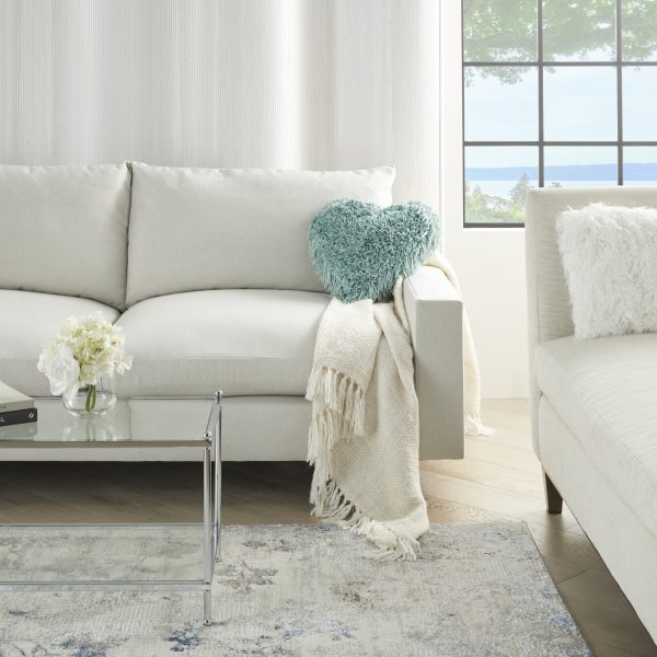 Heart Shaped Celadon Shag Accent Pillow - Image 3