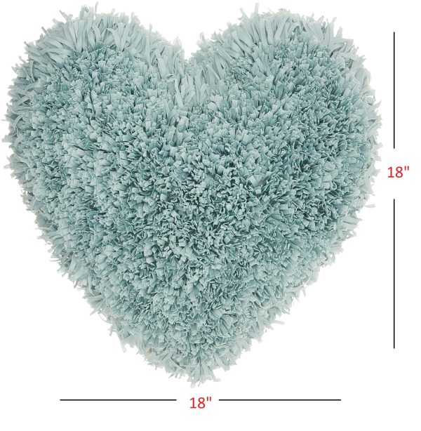 Heart Shaped Celadon Shag Accent Pillow - Image 4