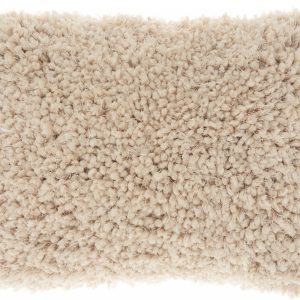 Beige Knubby Plush Lumbar Throw Pillow