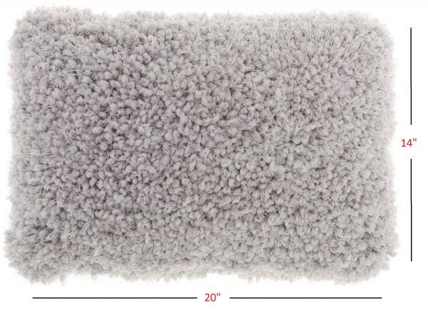 Pale Gray Knubby Plush Lumbar Throw Pillow - Image 3