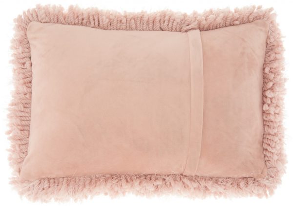 Mauve Knubby Plush Lumbar Throw Pillow - Image 2