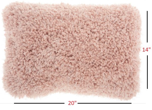 Mauve Knubby Plush Lumbar Throw Pillow - Image 3