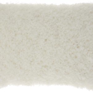 White Knubby Plush Lumbar Throw Pillow