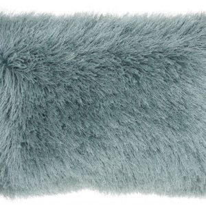 Pale Teal Super Shaggy Throw Pillow