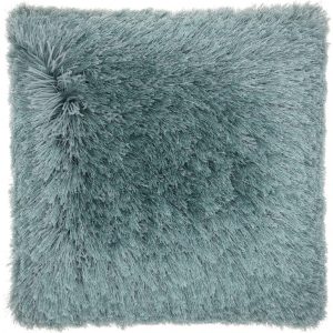 20" Green Metallic Yarn Super Shag Throw Pillow