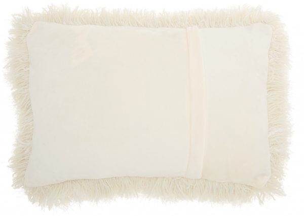 Cream Super Shaggy Throw Pillow - Image 2
