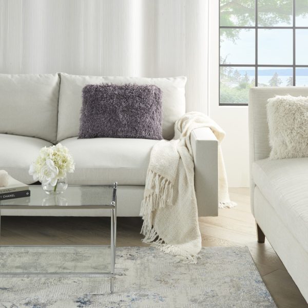 Lavender Super Shaggy Throw Pillow - Image 3