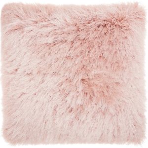 Plush Rose Shag Accent Throw Pillow