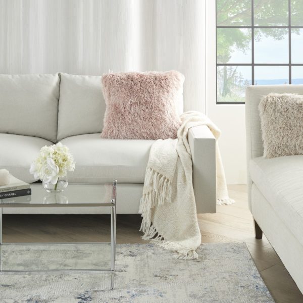Plush Rose Shag Accent Throw Pillow - Image 3