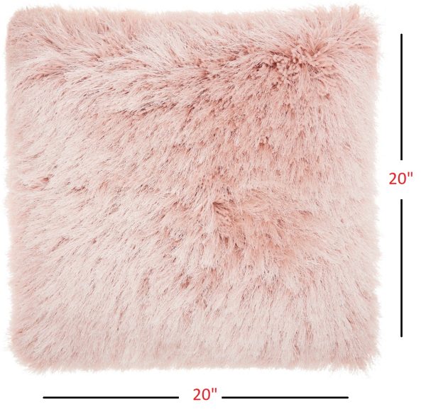 Plush Rose Shag Accent Throw Pillow - Image 4