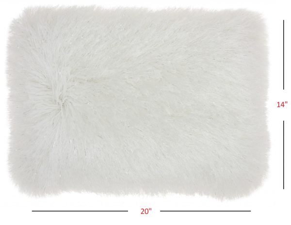 White Super Shaggy  Throw Pillow - Image 4