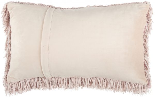 Long Blush Pink Shag Throw Pillow - Image 2