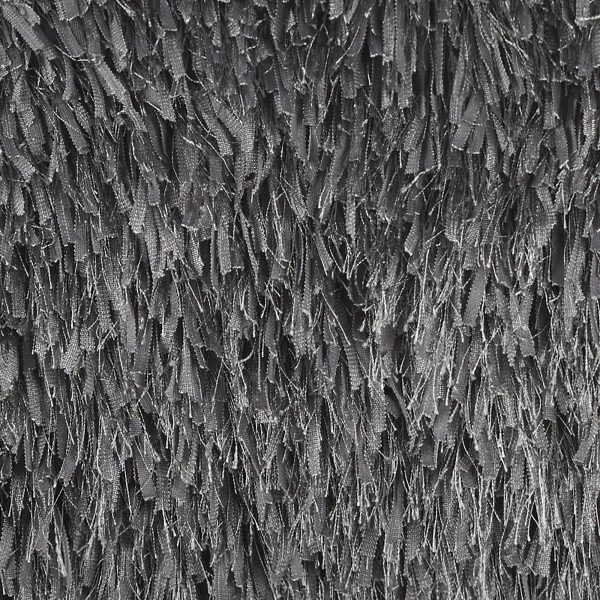 Long Charcoal Shag Throw Pillow - Image 4