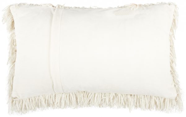 Long Ivory Shag Throw Pillow - Image 2