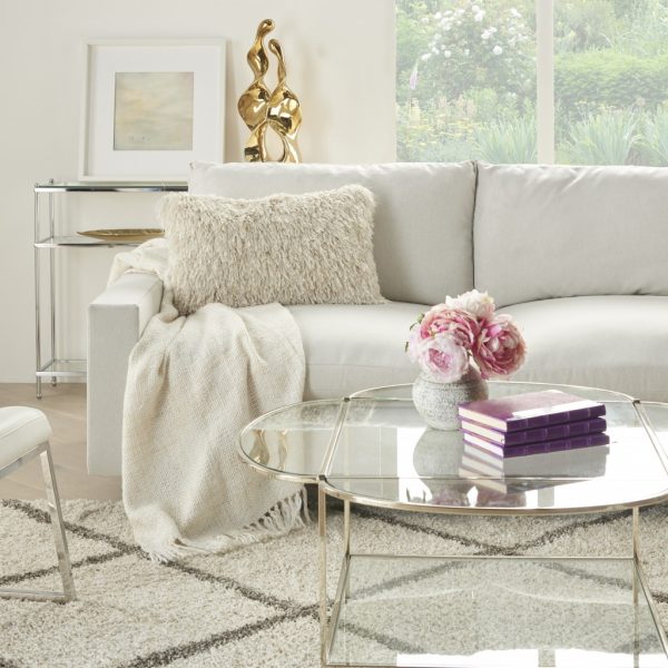 Long Ivory Shag Throw Pillow - Image 3
