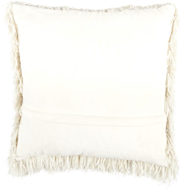 Square Ivory Shag Throw Pillow - Image 2