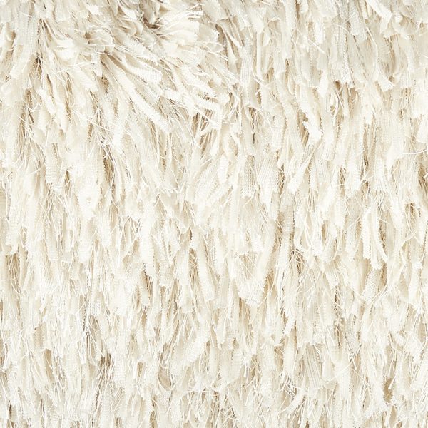 Square Ivory Shag Throw Pillow - Image 4