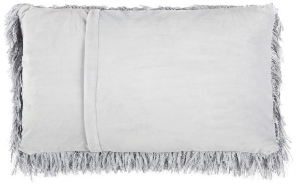 Long Grey Shag Throw Pillow - Image 2