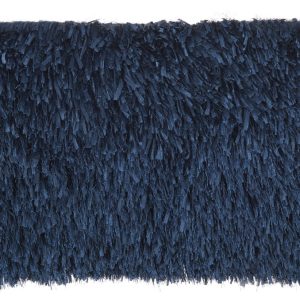 Long Navy Shag Throw Pillow