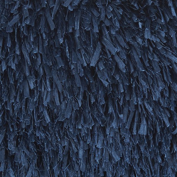 Square Navy Shag Throw Pillow - Image 4