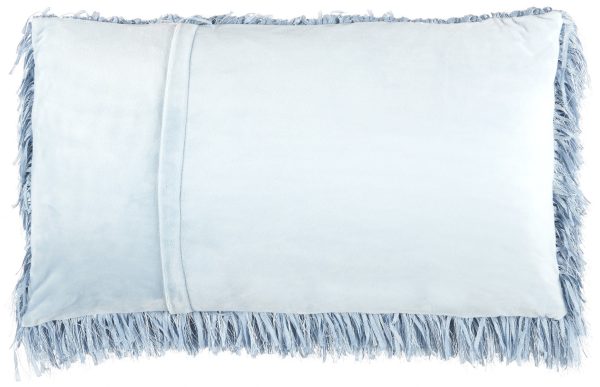 Long Ocean Blue Shag Throw Pillow - Image 2