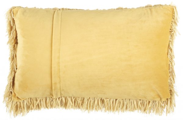 Long Yellow Shag Throw Pillow - Image 2