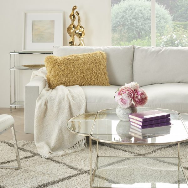 Long Yellow Shag Throw Pillow - Image 3
