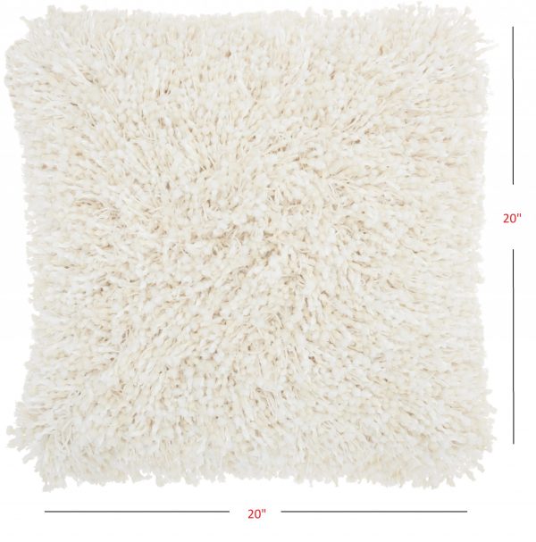 Plush Cream Throw Pillow - Image 3