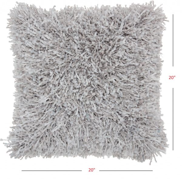 Plush Grey Throw Pillow - Image 3