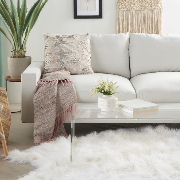 Sequined Beige Accent Throw Pillow - Image 3