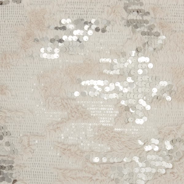 Sequined Beige Accent Throw Pillow - Image 4
