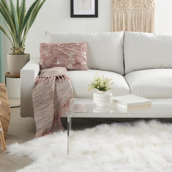 Stylish Handcrafted Blush Accent Throw Pillow - Image 3