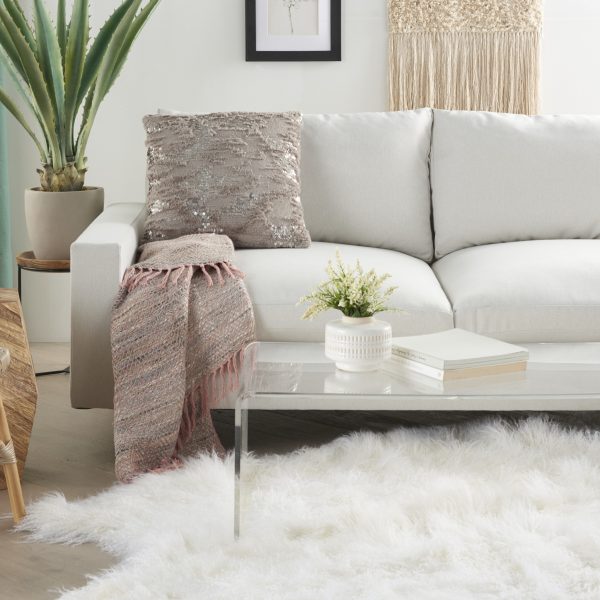 Sequined Grey Accent Throw Pillow - Image 3