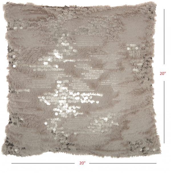 Sequined Grey Accent Throw Pillow - Image 5